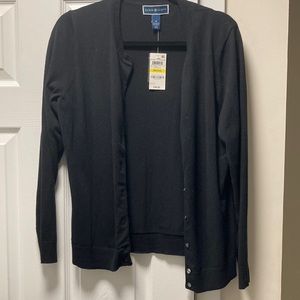 NWT Karen Scott Cardigan, M, Black